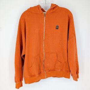 Buscemi New York Mens Lock Hoodie Sweatshirt 100% Cotton Orange Large